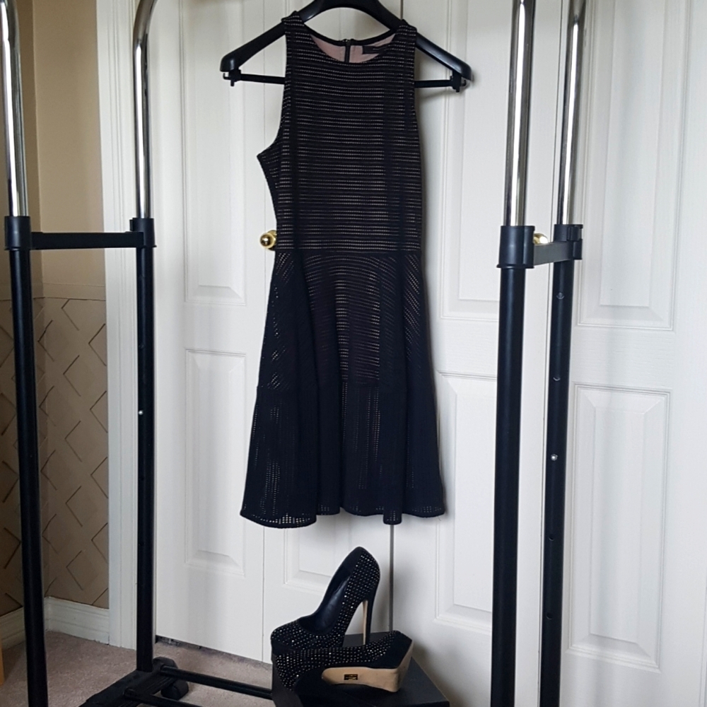 BCBGMAXAZRIA Cassandra Black Eyelet Dress